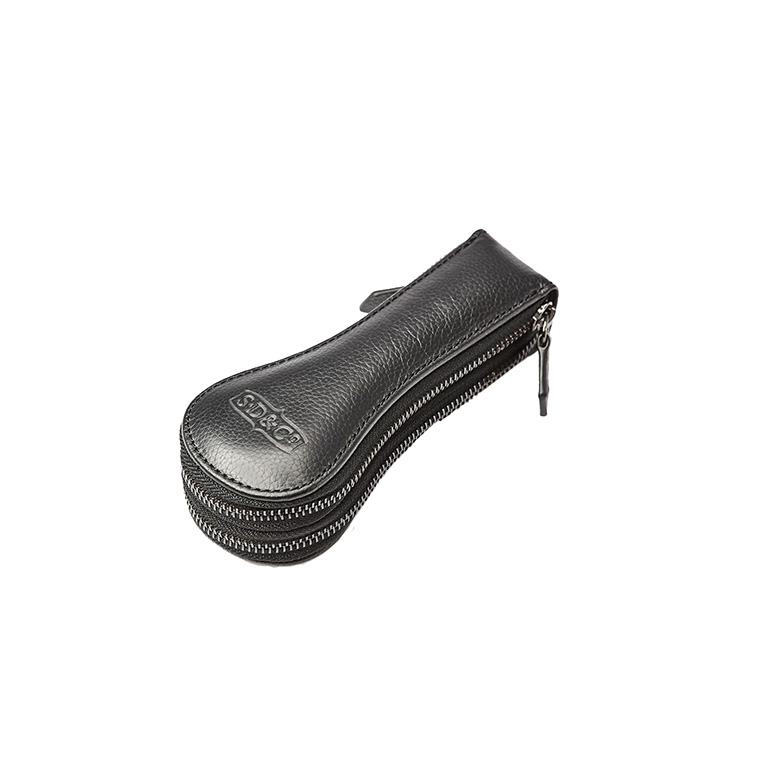 Premium Italian leather 2 watch zip pouch